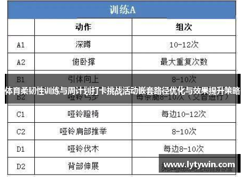 体育柔韧性训练与周计划打卡挑战活动嵌套路径优化与效果提升策略